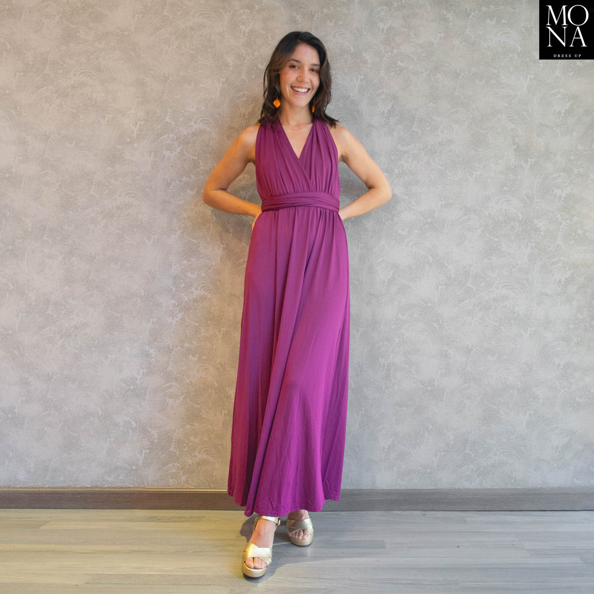 Vestido largo Estela morado, foto 4 de 9