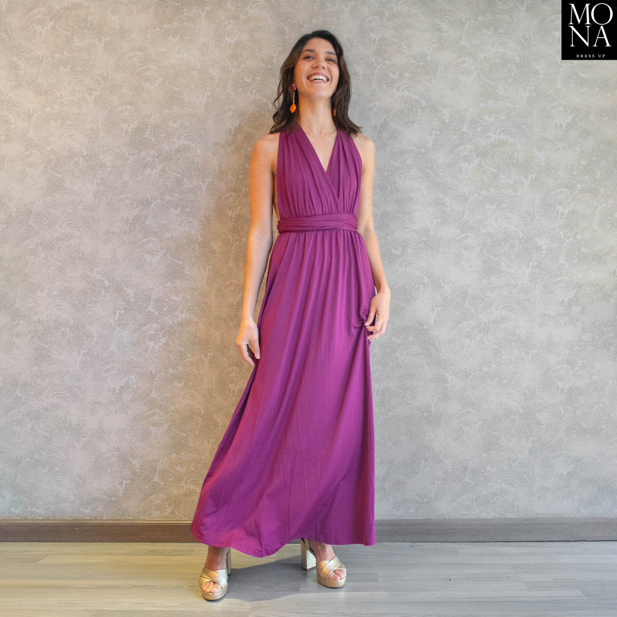 Vestido largo Estela morado, foto 5 de 9