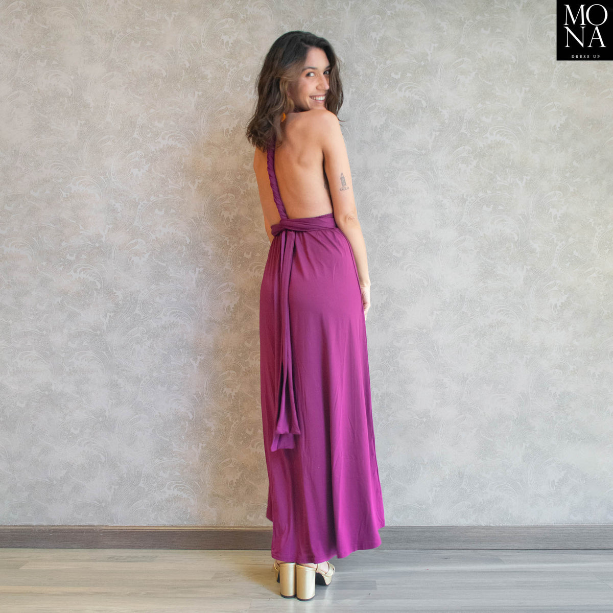 Vestido largo Estela morado, foto 6 de 9