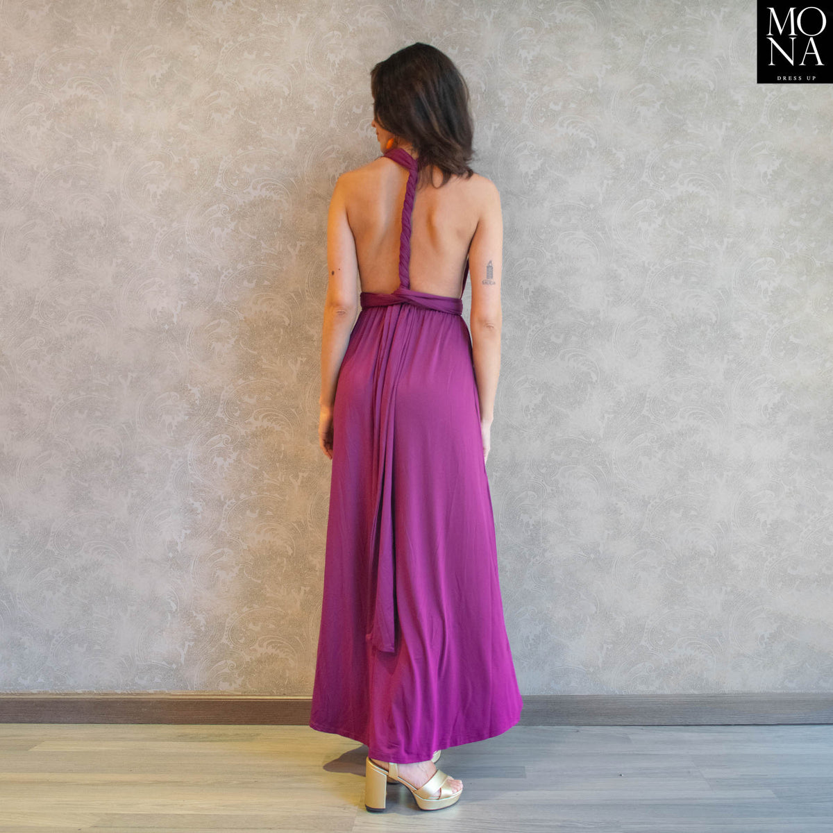 Vestido largo Estela morado, foto 7 de 9