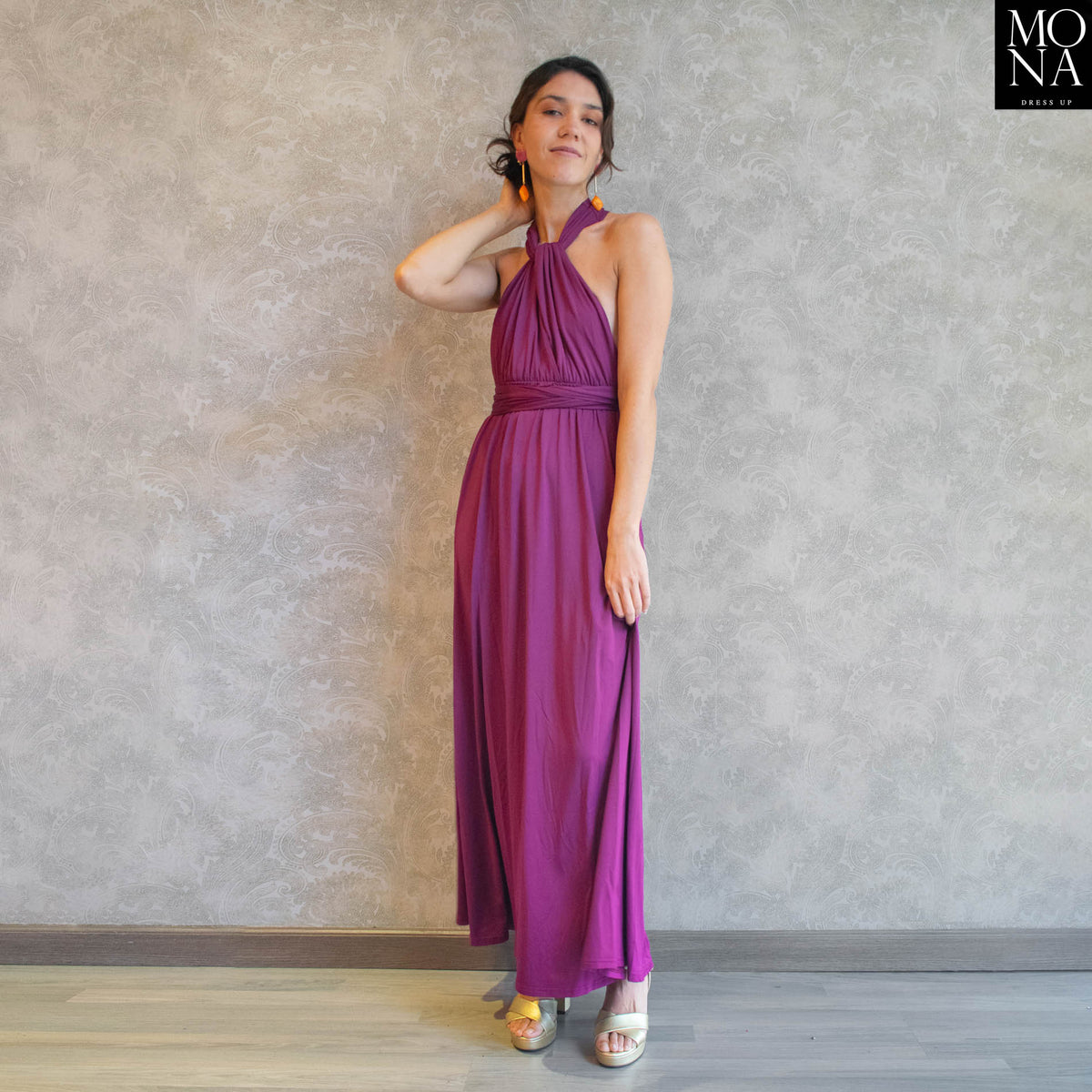 Vestido largo Estela morado, foto 8 de 9