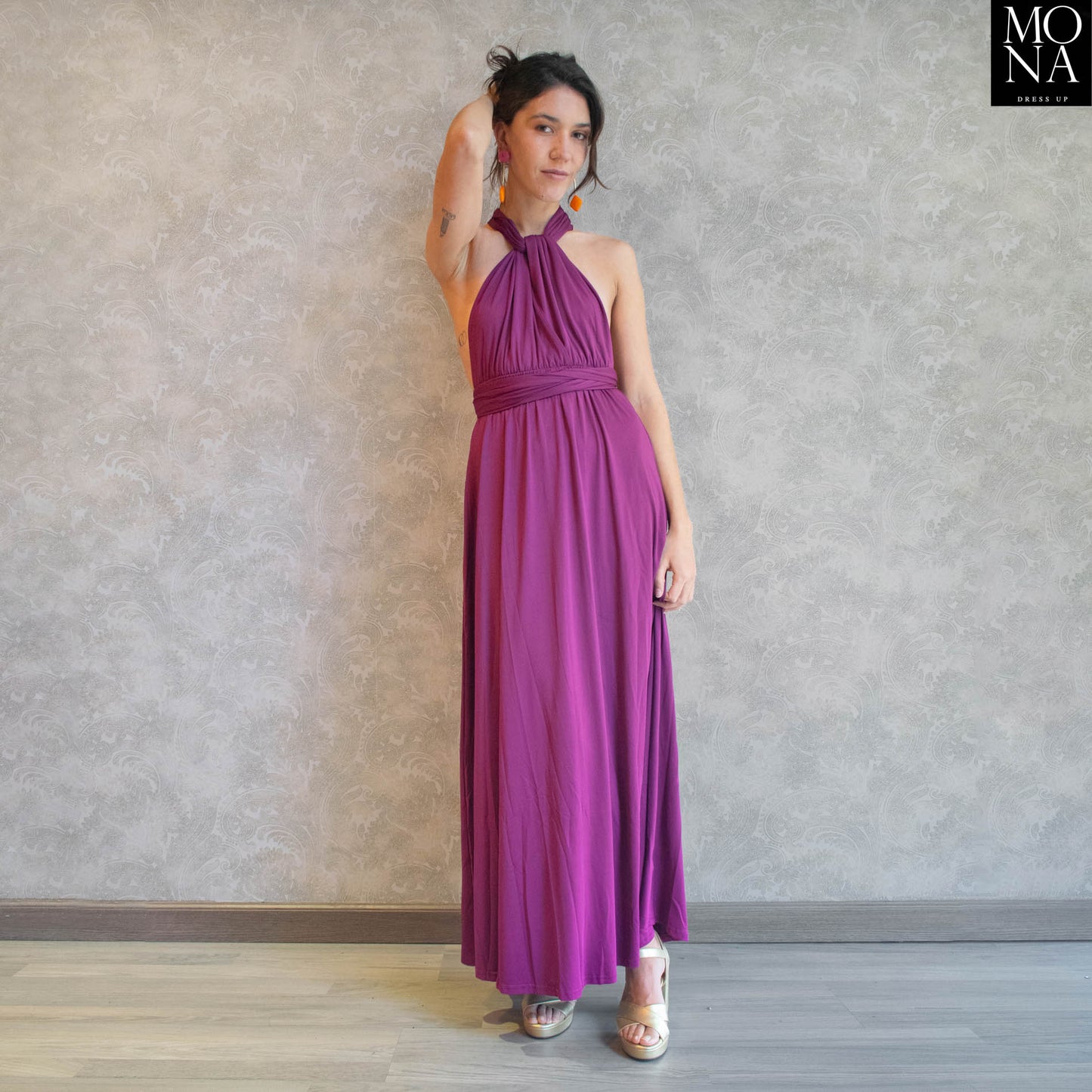 VESTIDO LARGO ESTELA MORADO