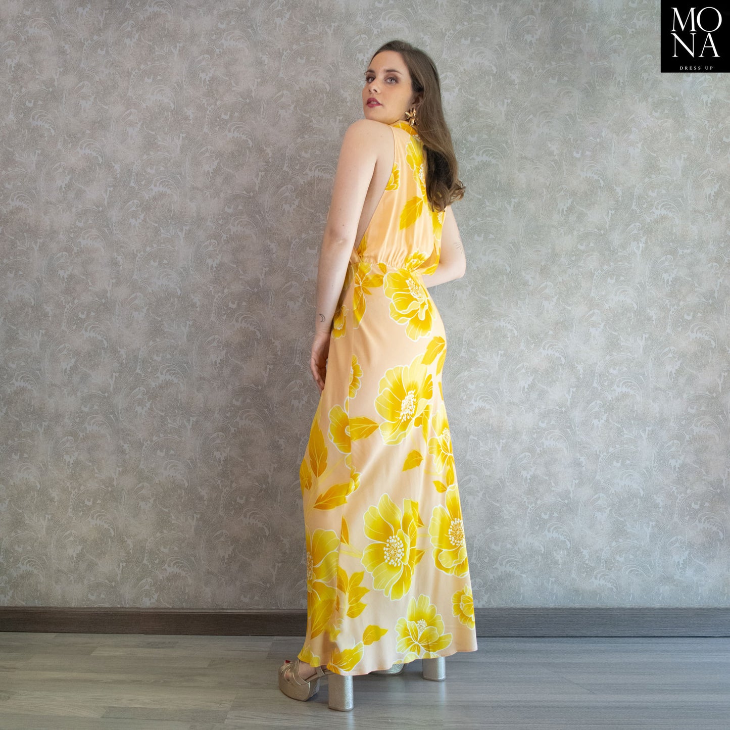 VESTIDO LARGO AZUCENA AMARILLO