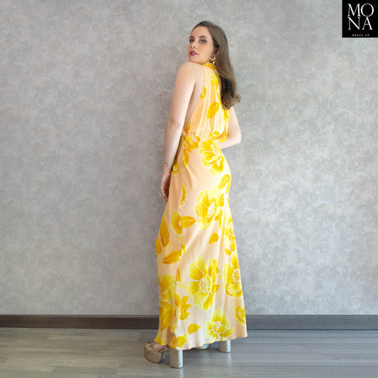 VESTIDO LARGO AZUCENA AMARILLO