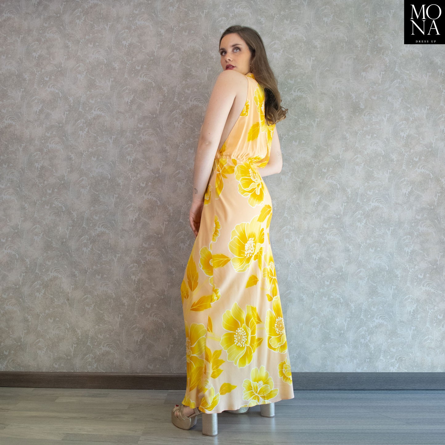VESTIDO LARGO AZUCENA AMARILLO