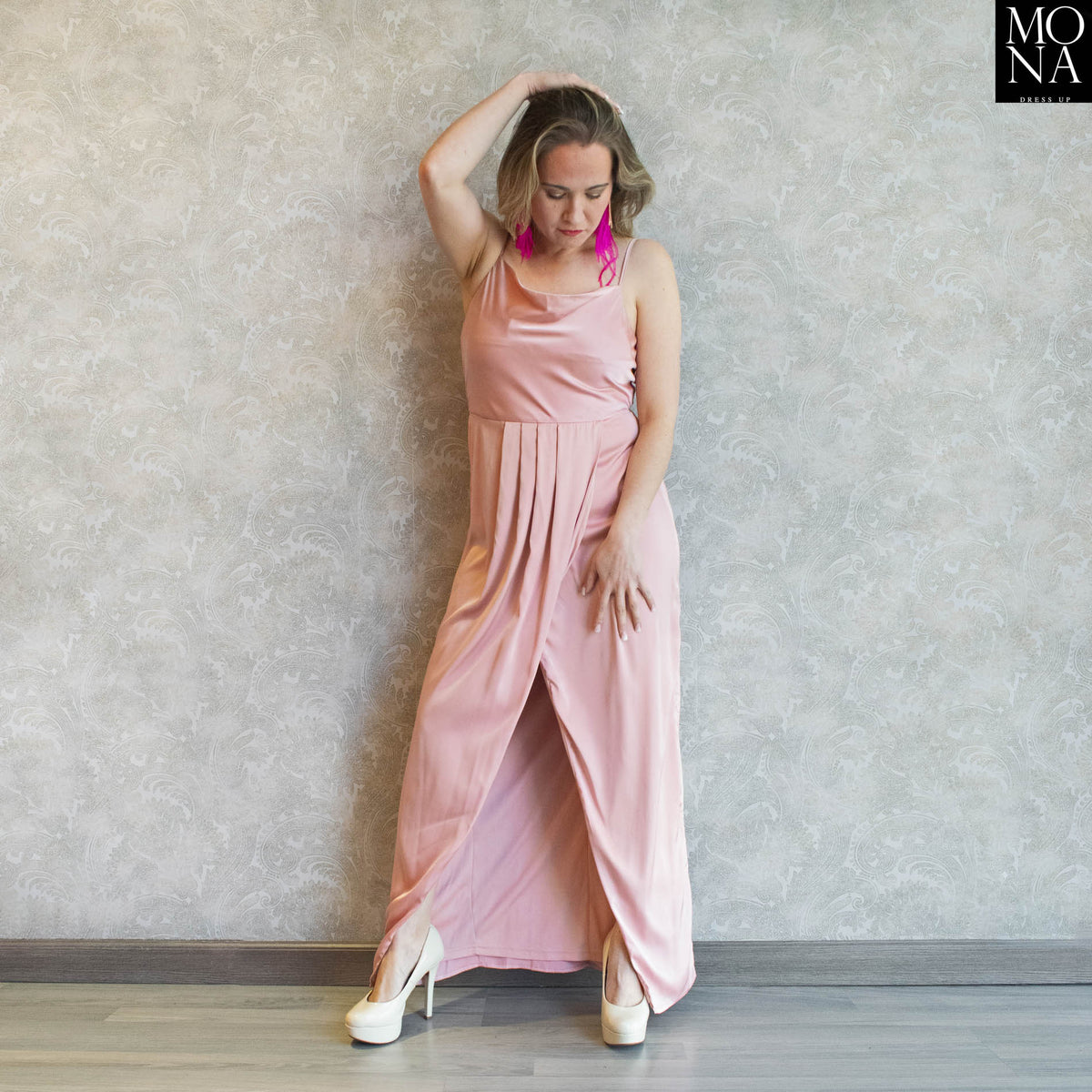 Vestido largo Coni rosa, foto 3 de 7