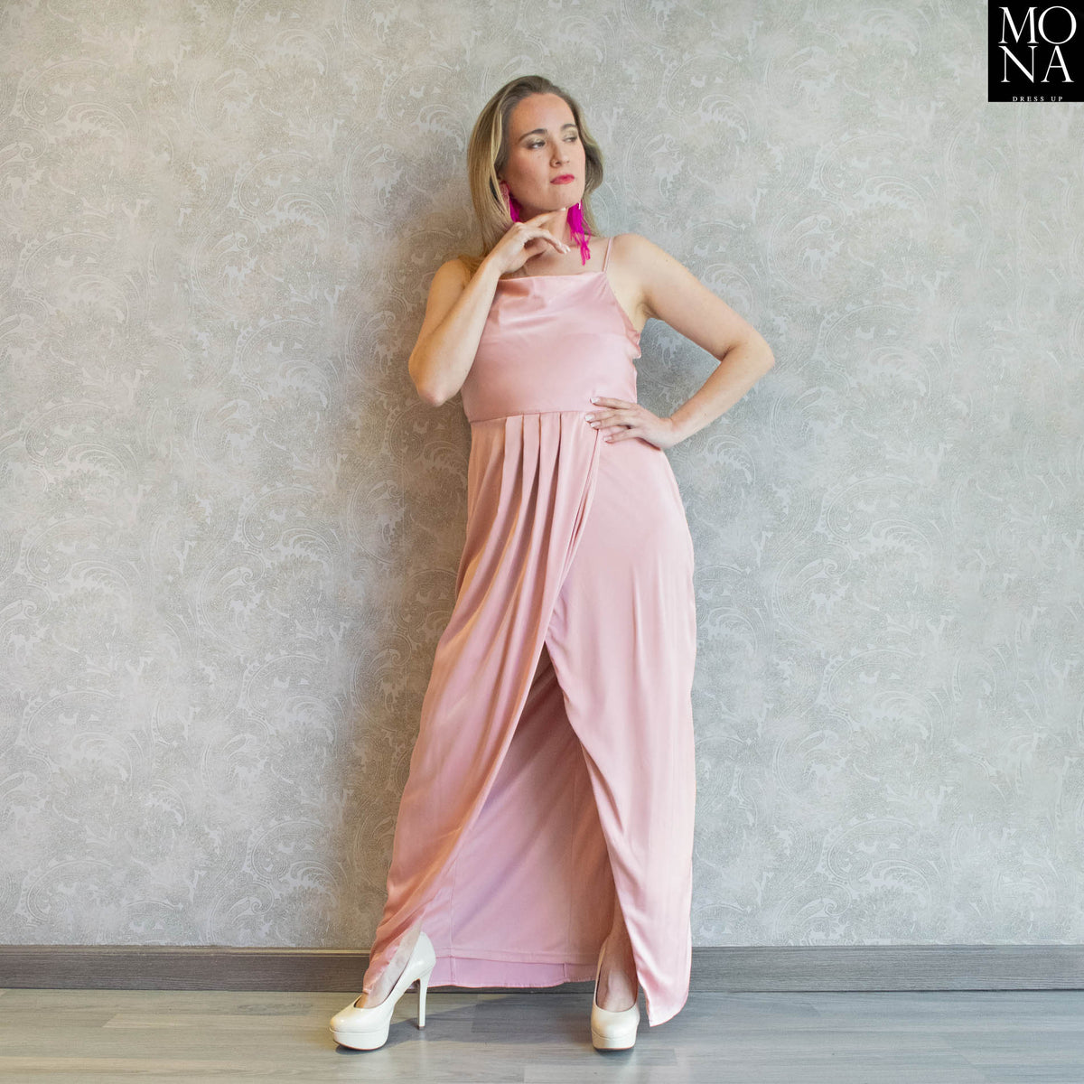 Vestido largo Coni rosa, foto 4 de 7