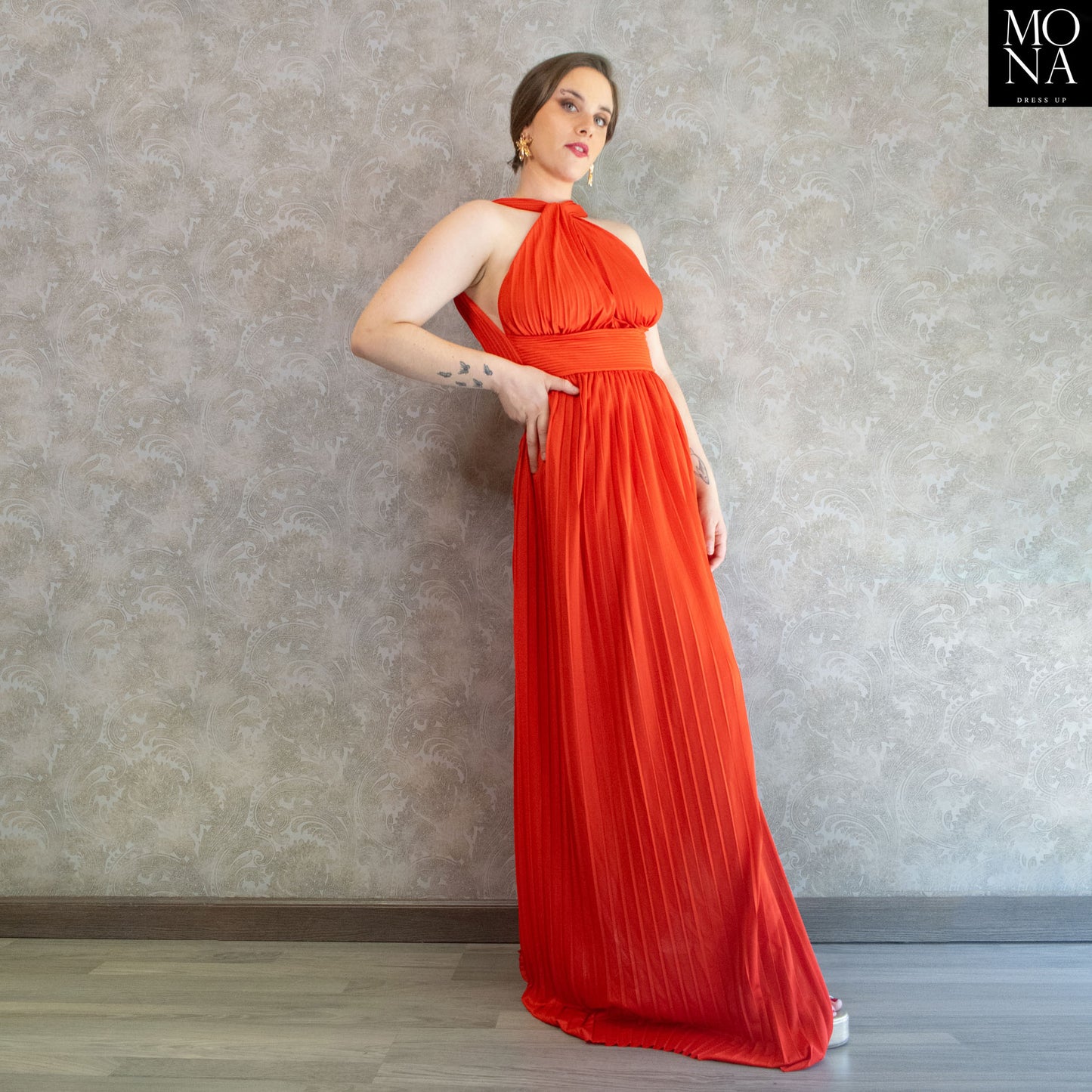 VESTIDO LARGO DOMINGA ROJO