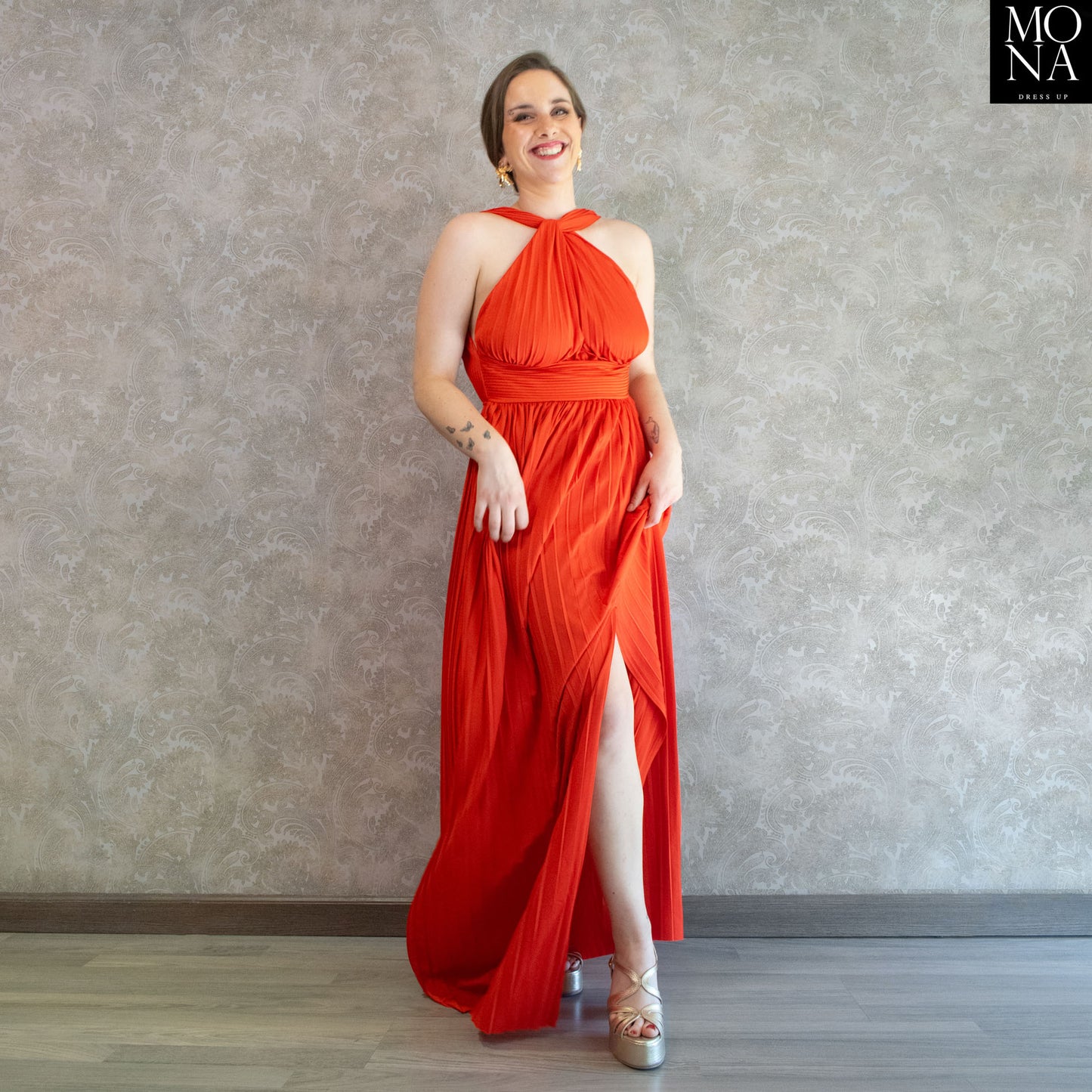 VESTIDO LARGO DOMINGA ROJO