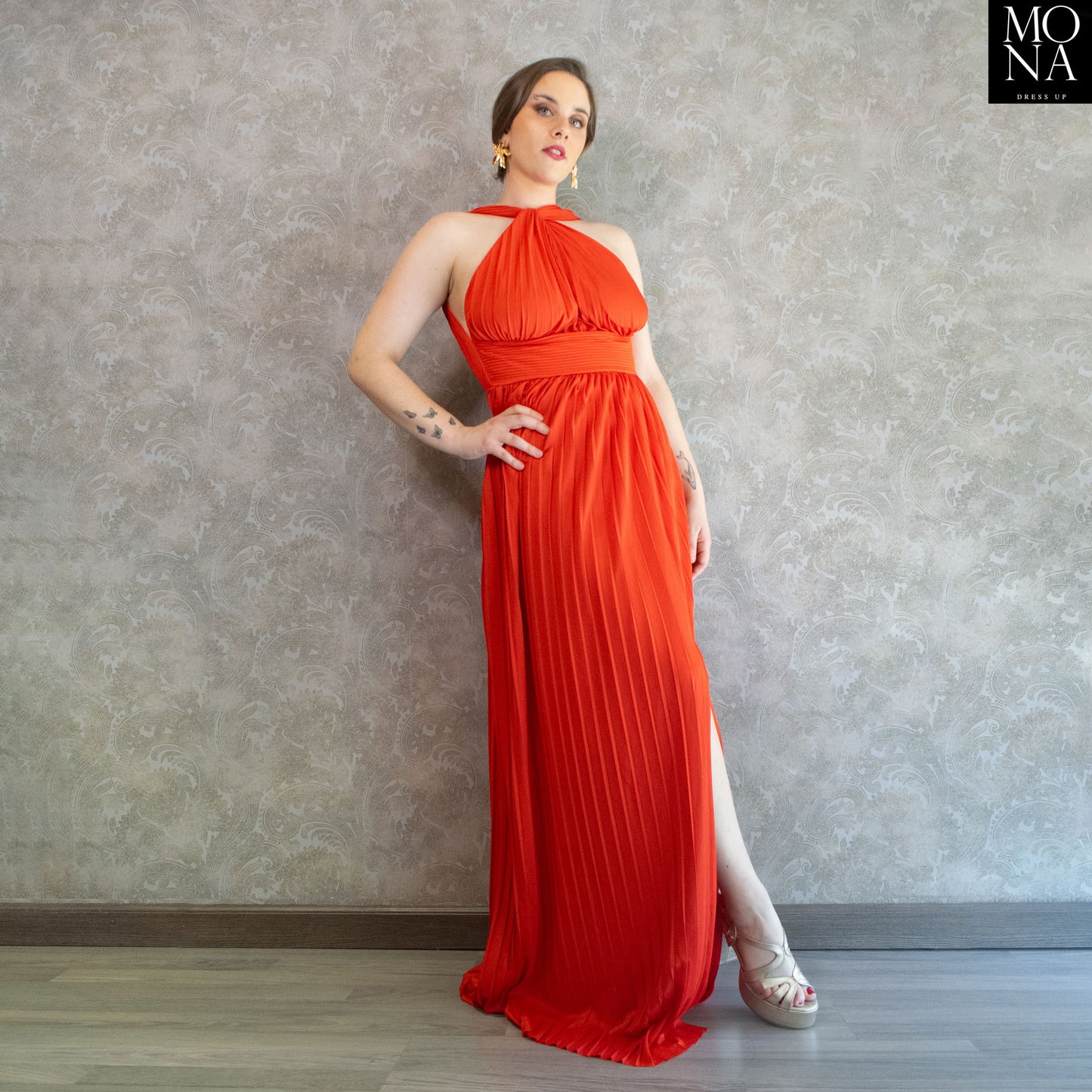 VESTIDO LARGO DOMINGA ROJO
