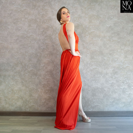 VESTIDO LARGO DOMINGA ROJO