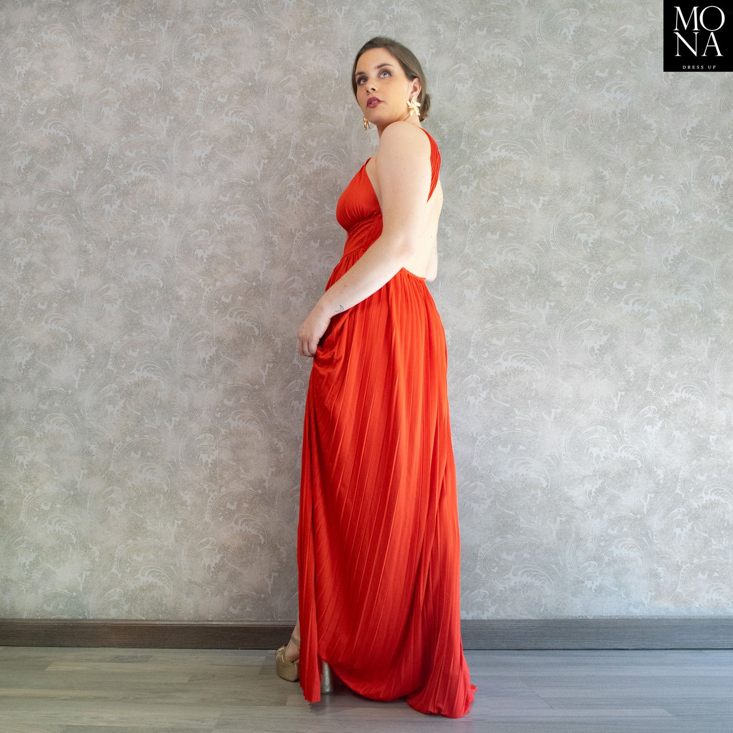 VESTIDO LARGO DOMINGA ROJO