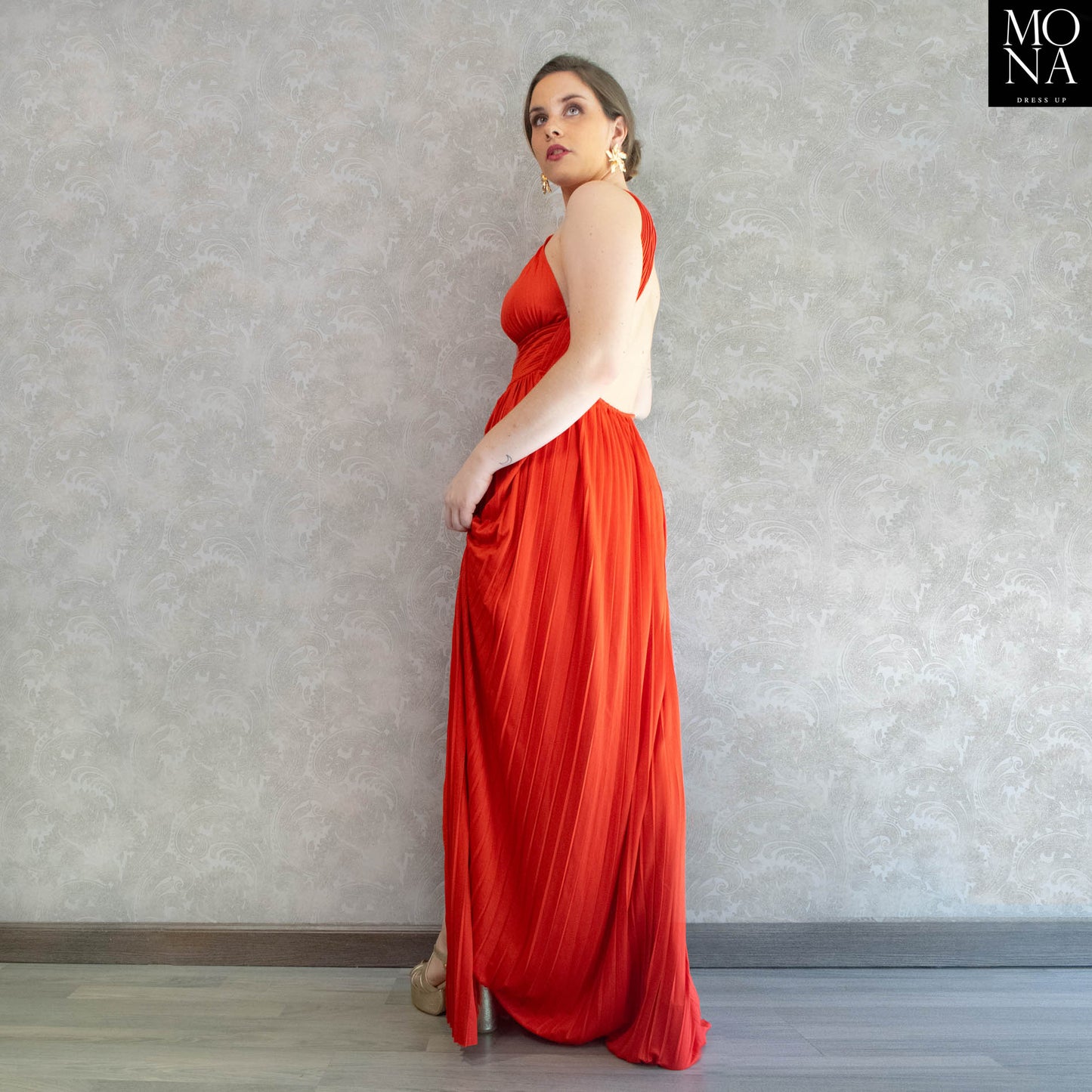 VESTIDO LARGO DOMINGA ROJO