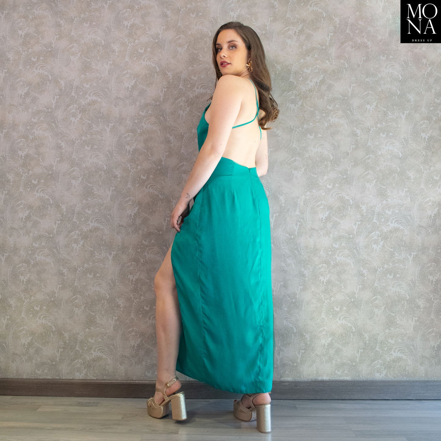 VESTIDO LARGO AMELIA TURQUESA