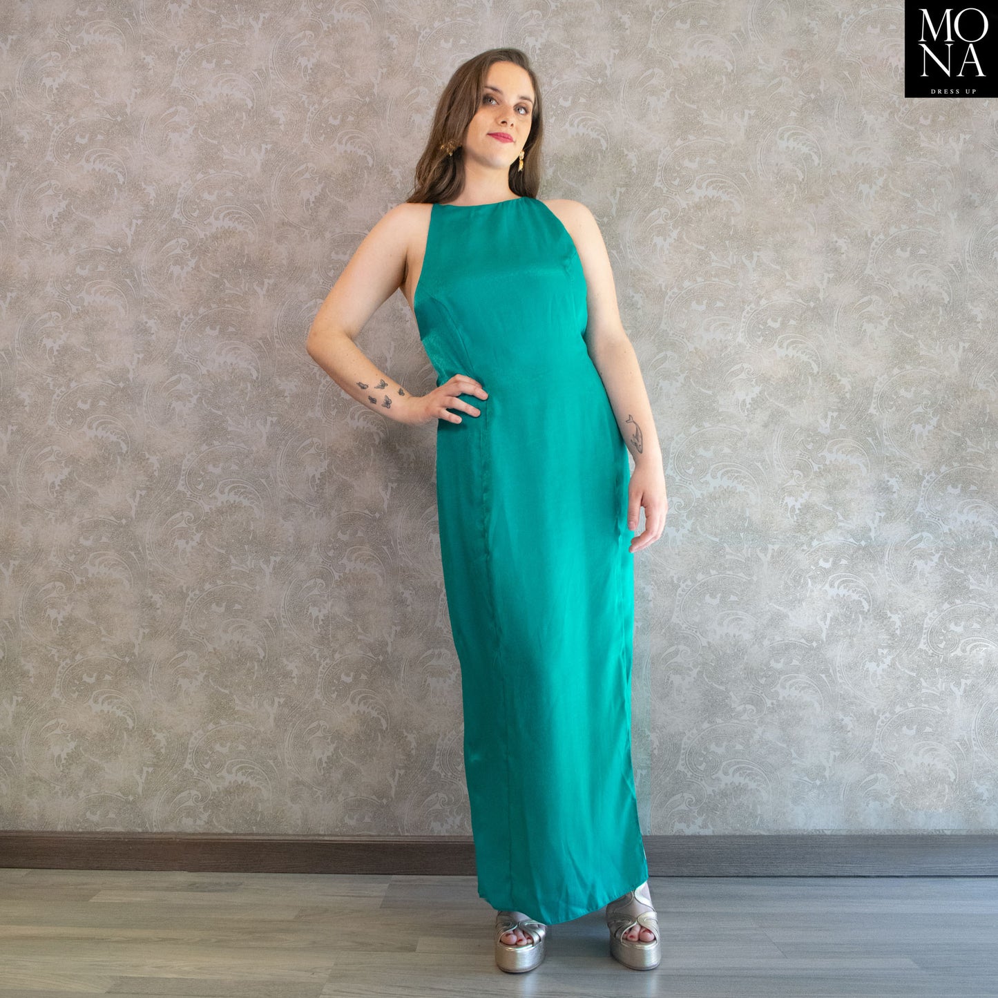 VESTIDO LARGO AMELIA TURQUESA