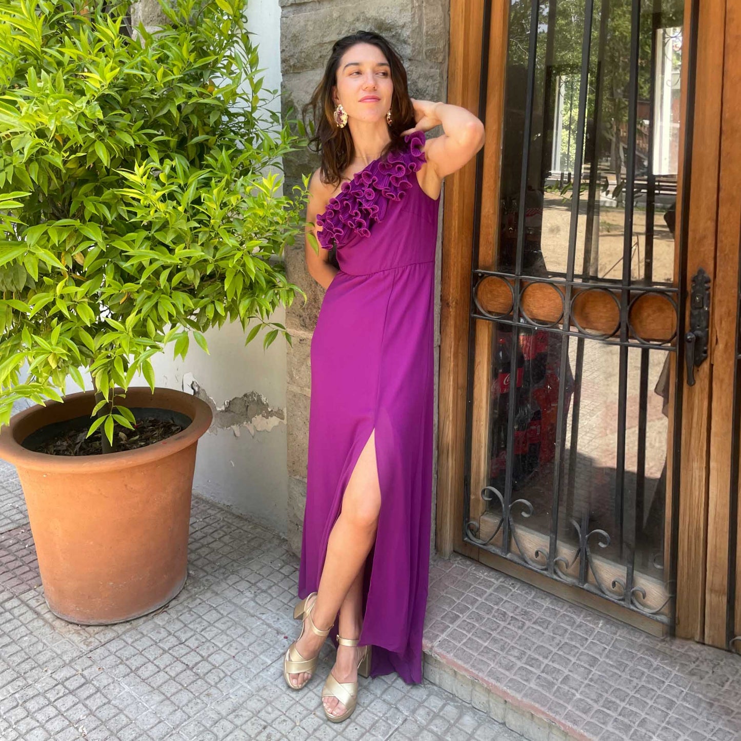 VESTIDO LARGO ALBERTINA MAGENTA