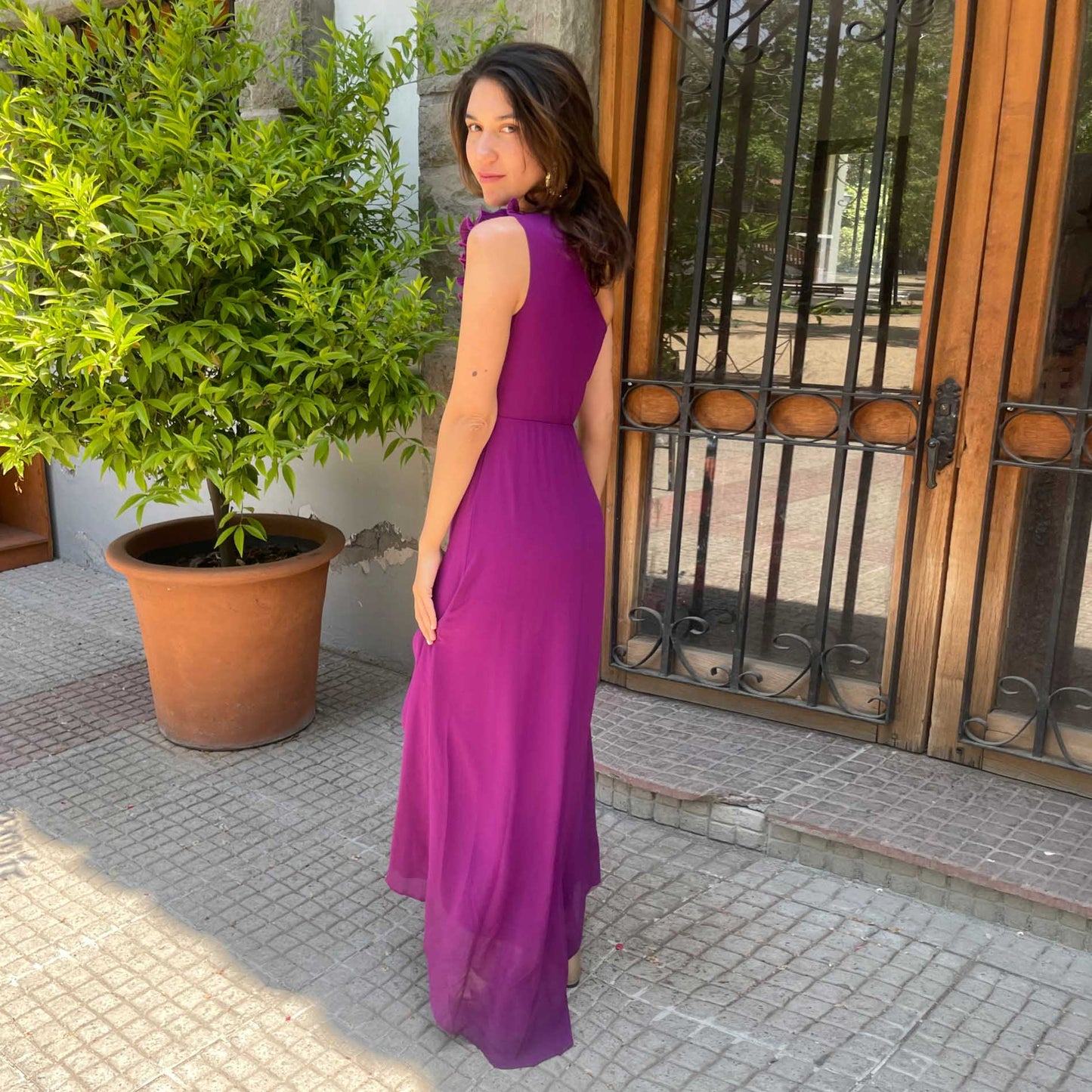 VESTIDO LARGO ALBERTINA MAGENTA