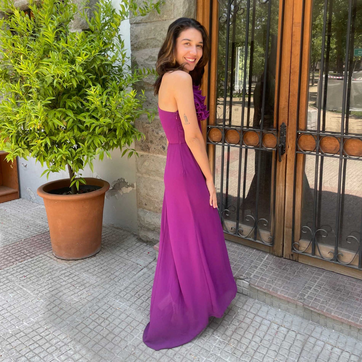 VESTIDO LARGO ALBERTINA MAGENTA