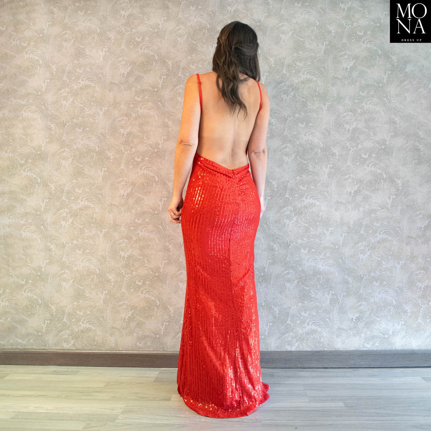 VESTIDO LARGO GABRIELA ROJO