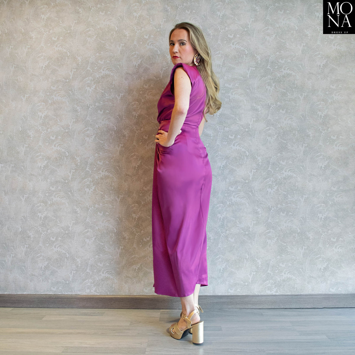Vestido largo Isidora magenta, foto 4 de 5