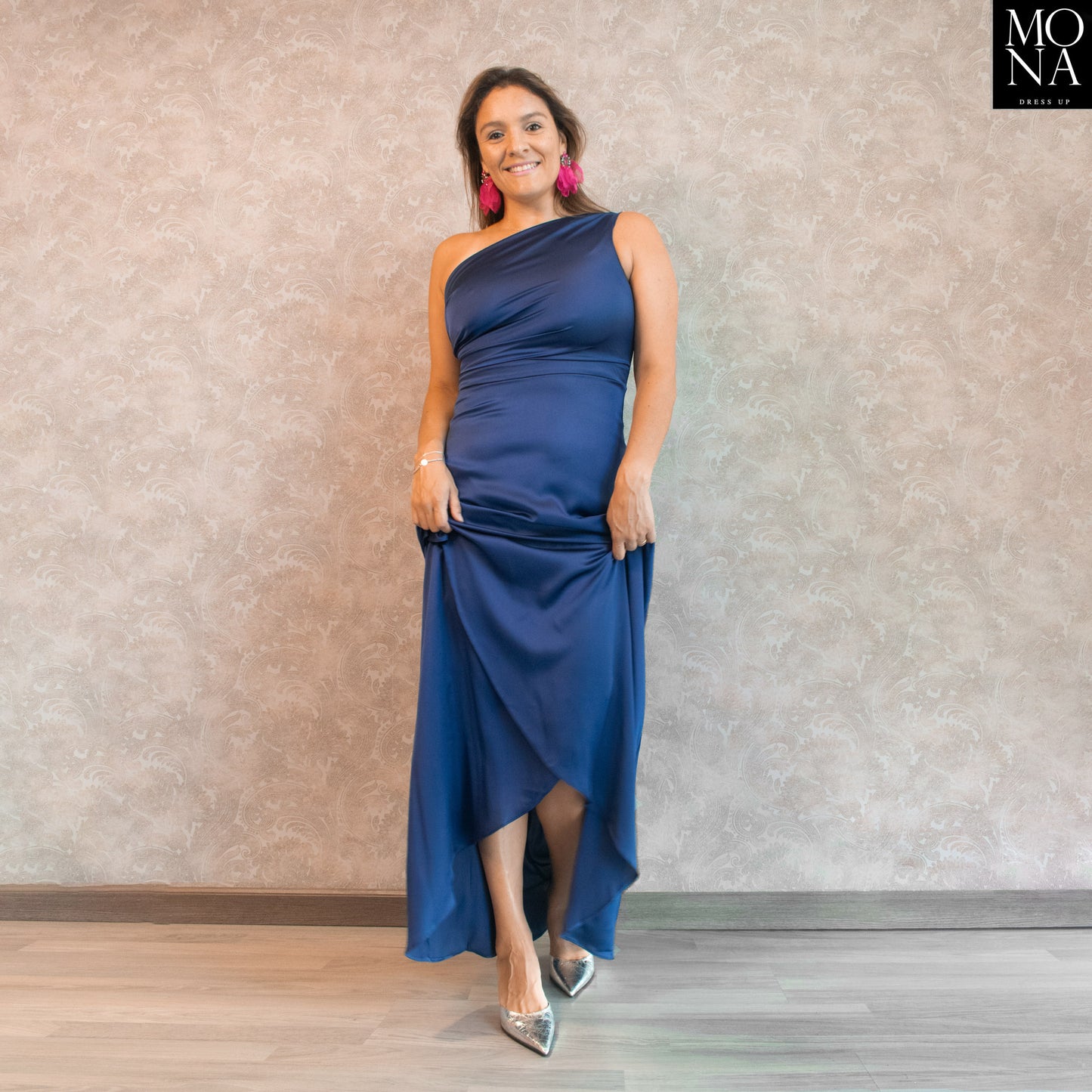 VESTIDO LARGO MAR AZUL MARINO