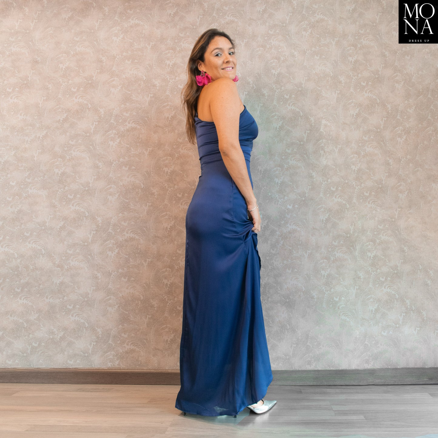 VESTIDO LARGO MAR AZUL MARINO