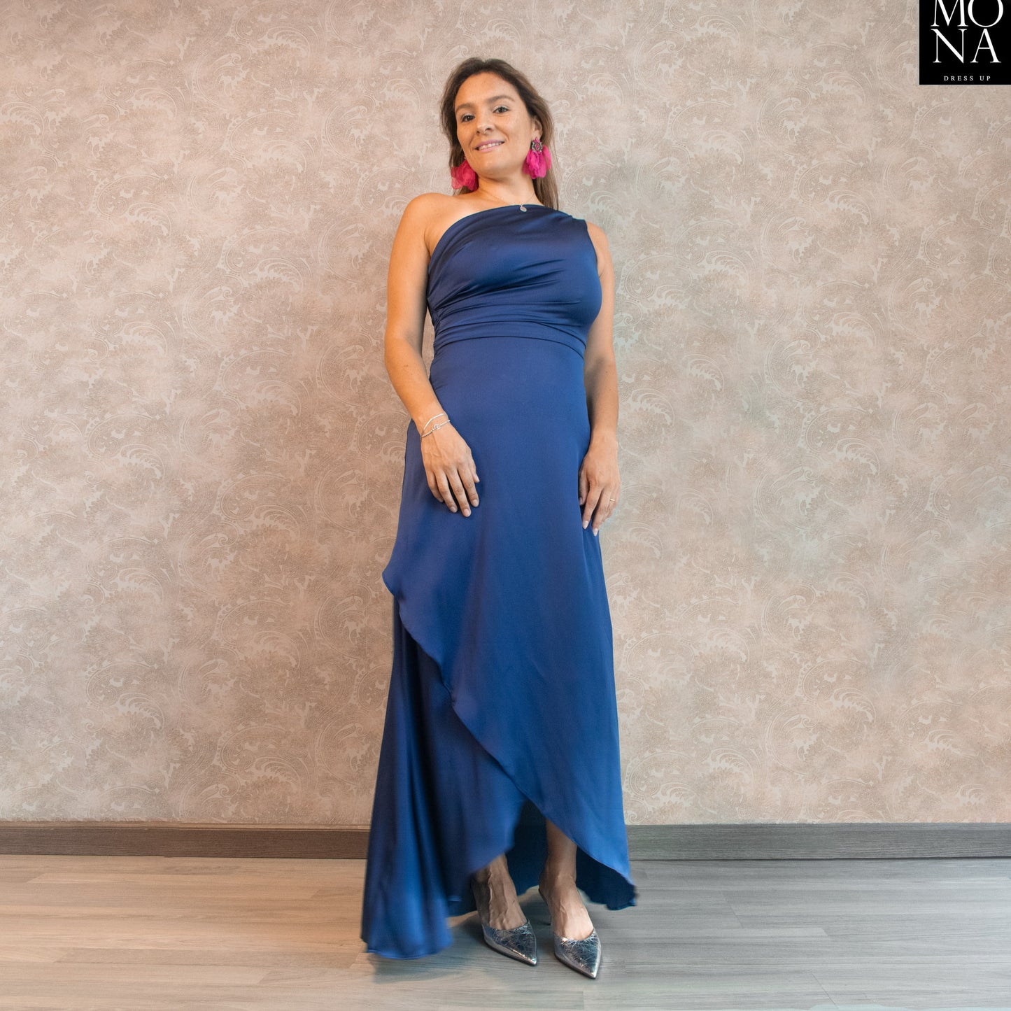 VESTIDO LARGO MAR AZUL MARINO