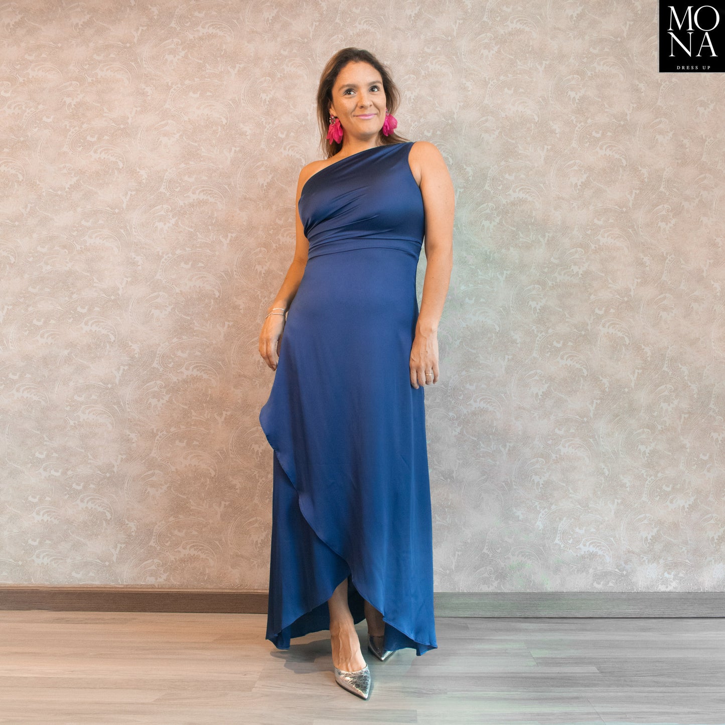 VESTIDO LARGO MAR AZUL MARINO