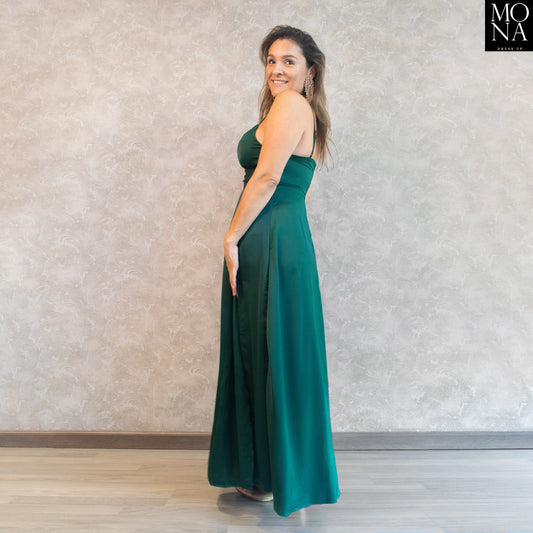vestido largo verde