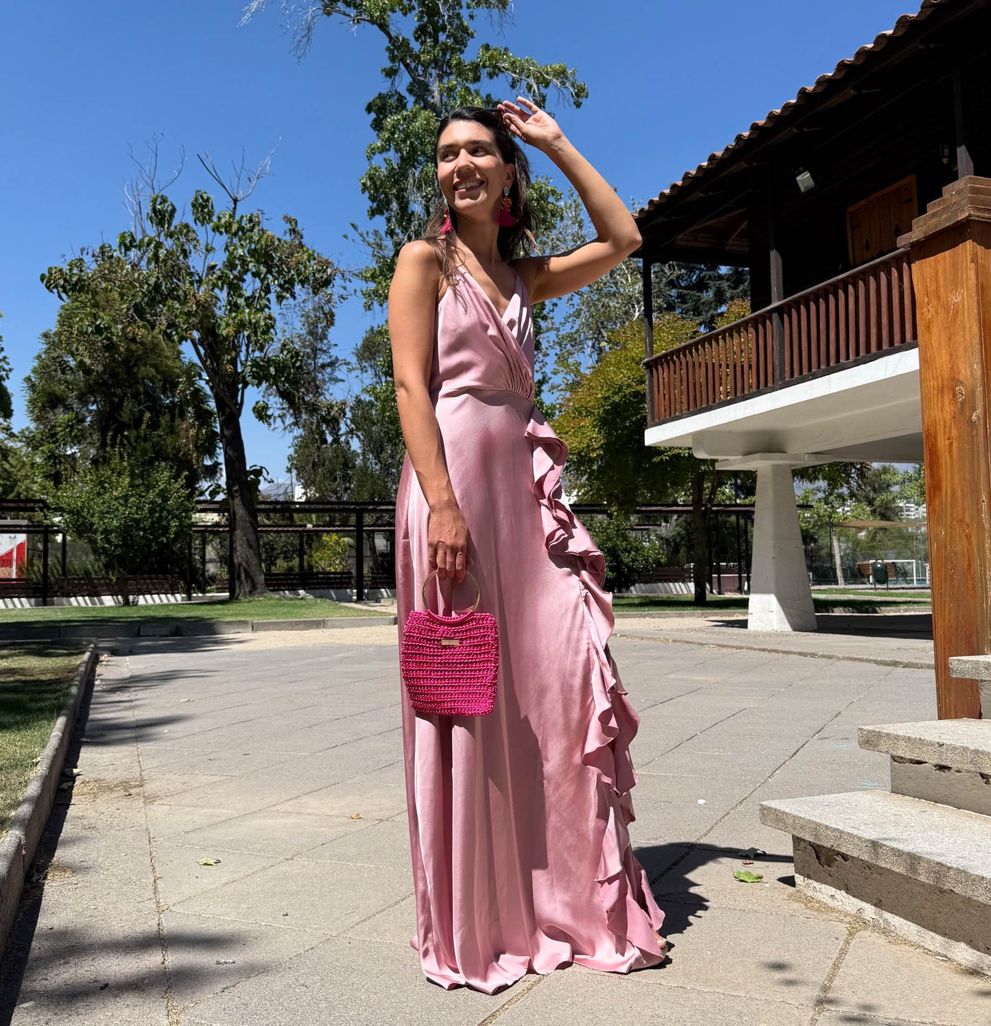 VESTIDO LARGO JULIA PALO ROSA