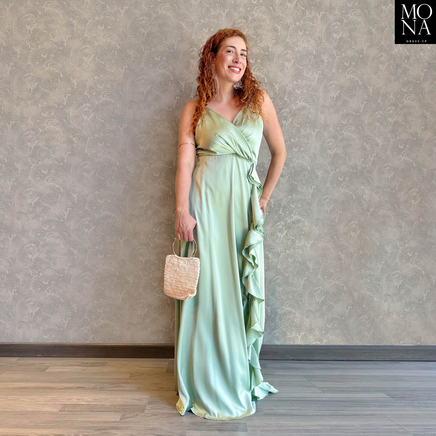 VESTIDO LARGO JULIA VERDE MENTA