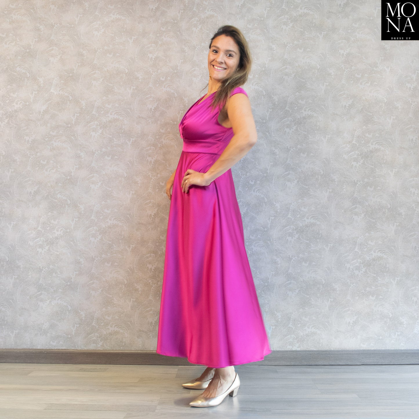 VESTIDO LARGO MAGDALENA FUCSIA