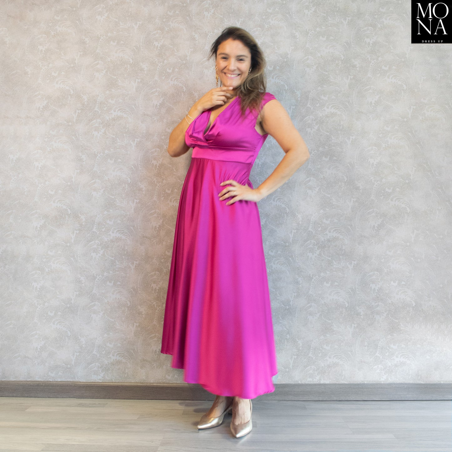 VESTIDO LARGO MAGDALENA FUCSIA