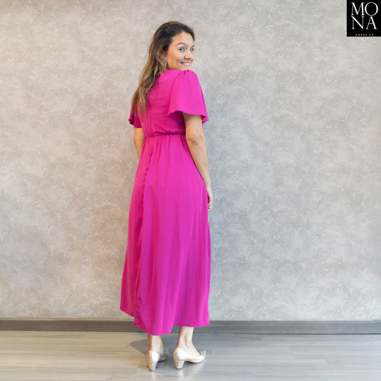 VESTIDO LARGO MARA FUCSIA