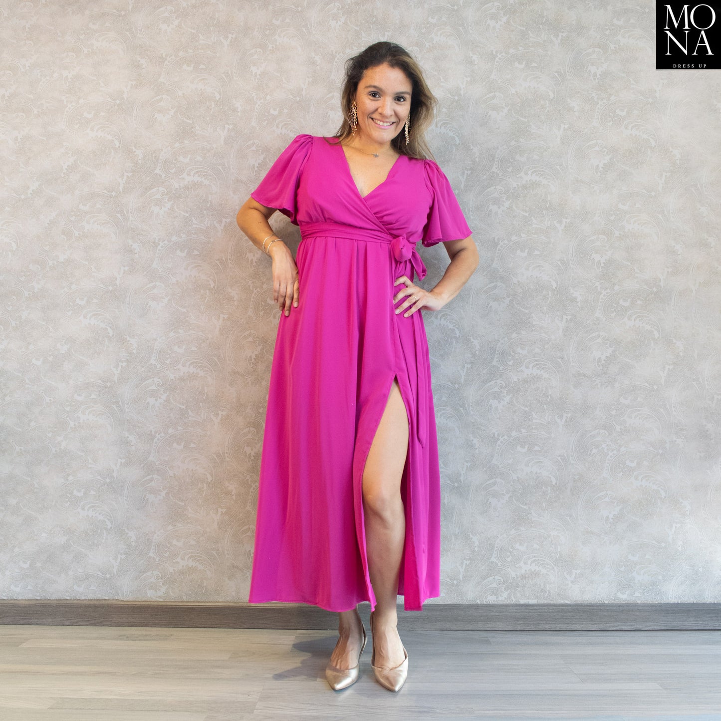 VESTIDO LARGO MARA FUCSIA