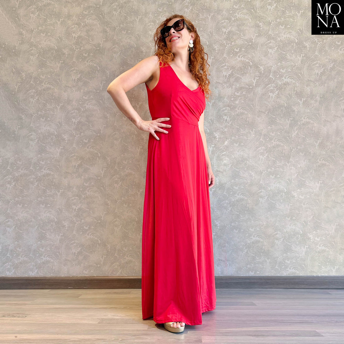 Vestido largo Lorenza rojo