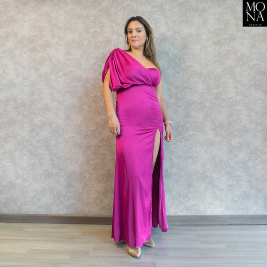 VESTIDO LARGO CAMELIA FUCSIA