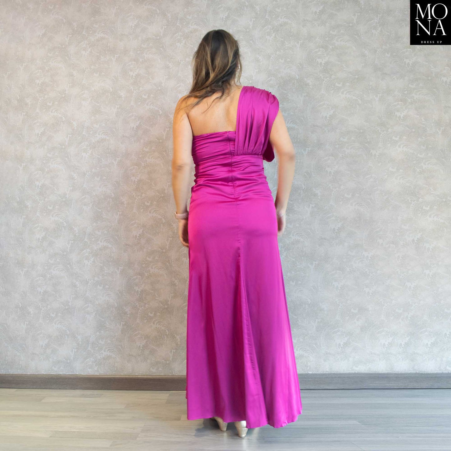 VESTIDO LARGO CAMELIA FUCSIA
