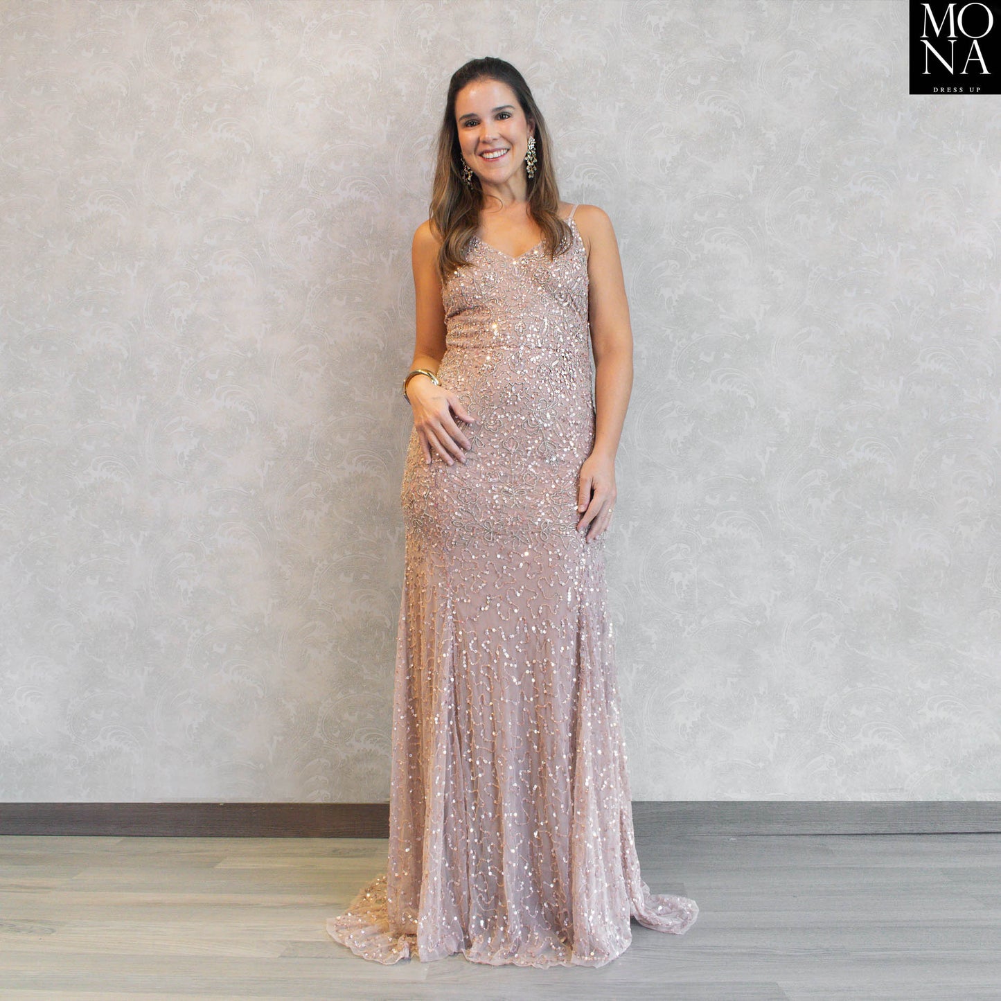 VESTIDO LARGO BERNARDITA NUDE