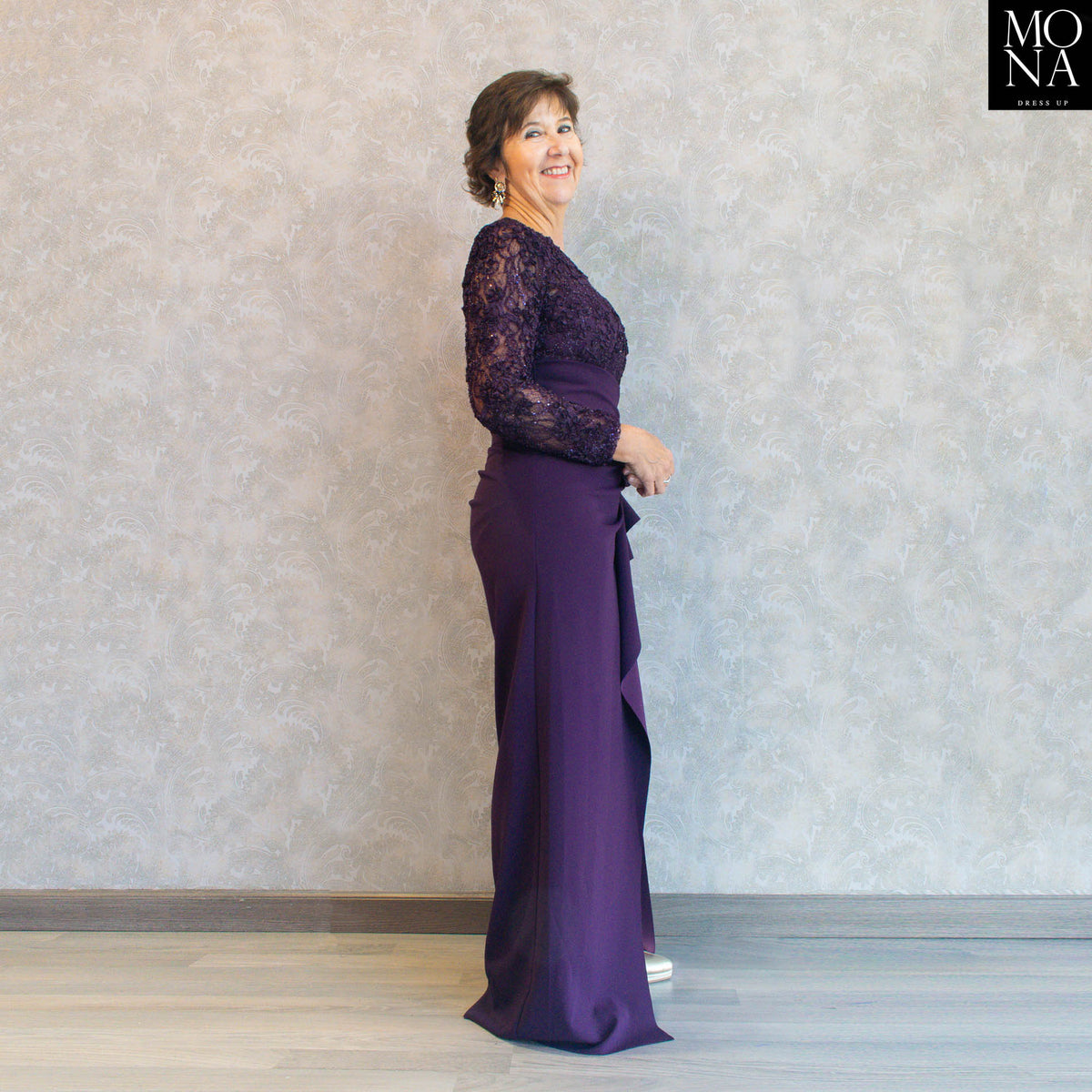 Vestido largo Victoria morado, foto 2 de 5