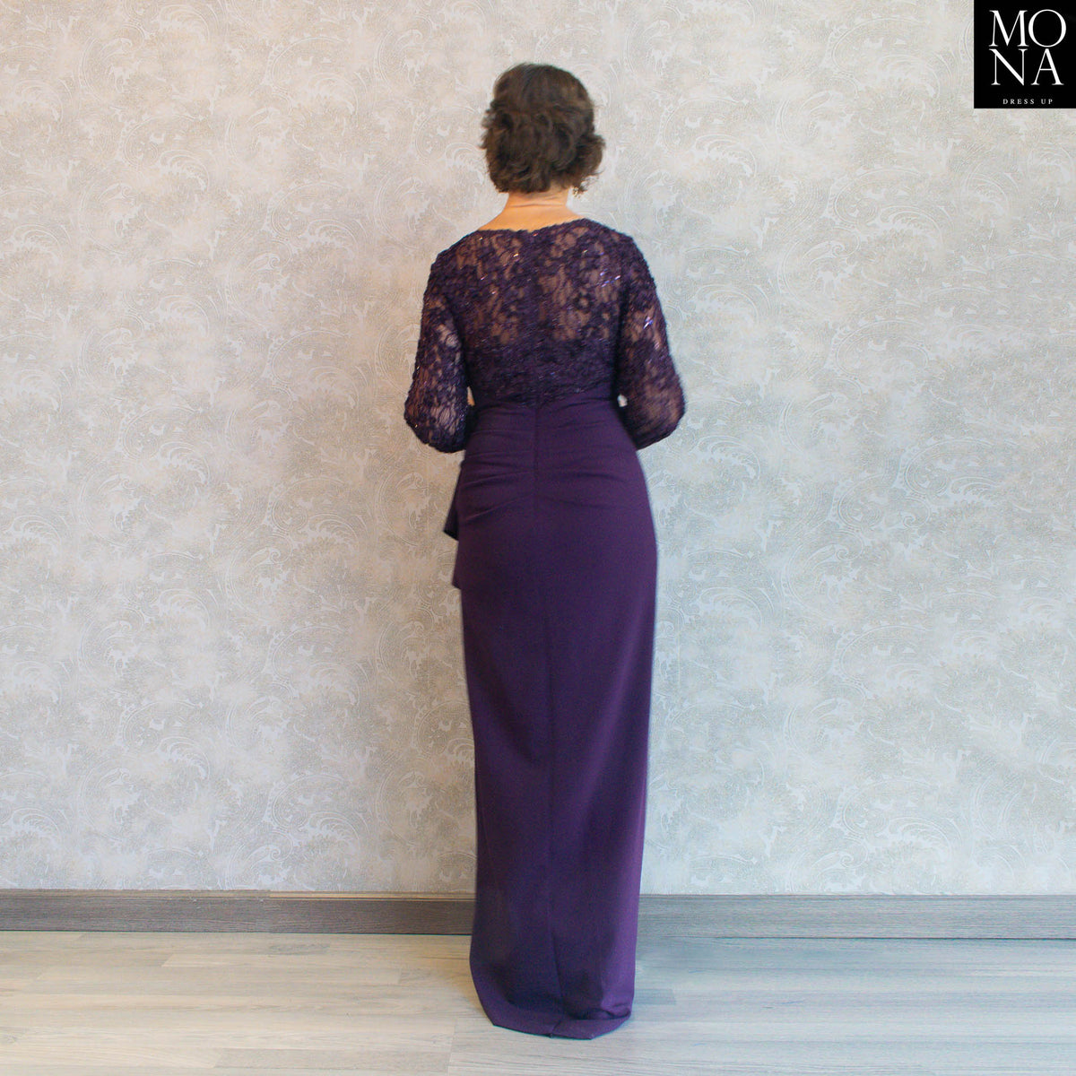 Vestido largo Victoria morado, foto 3 de 5