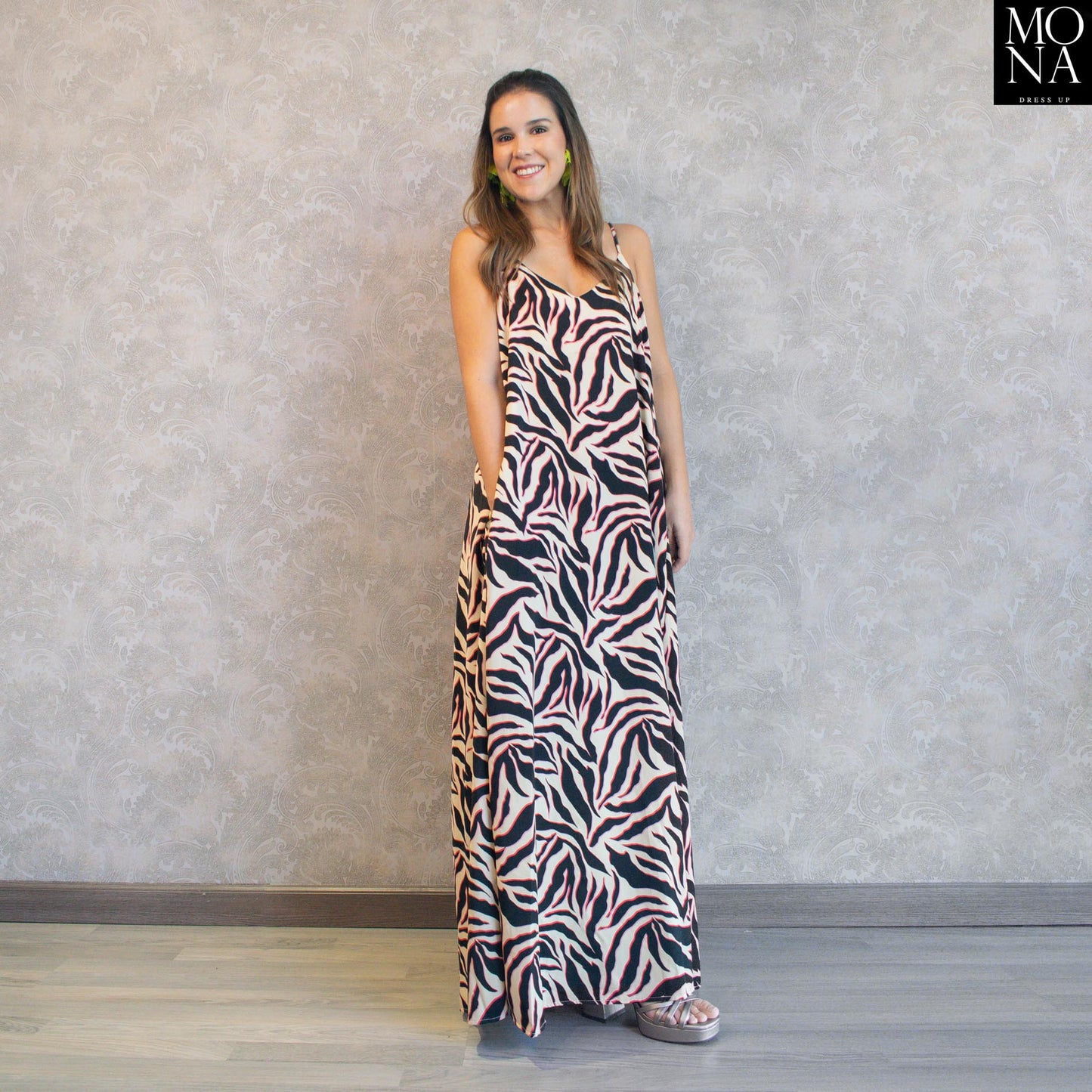 VESTIDO LARGO LINA MULTICOLOR