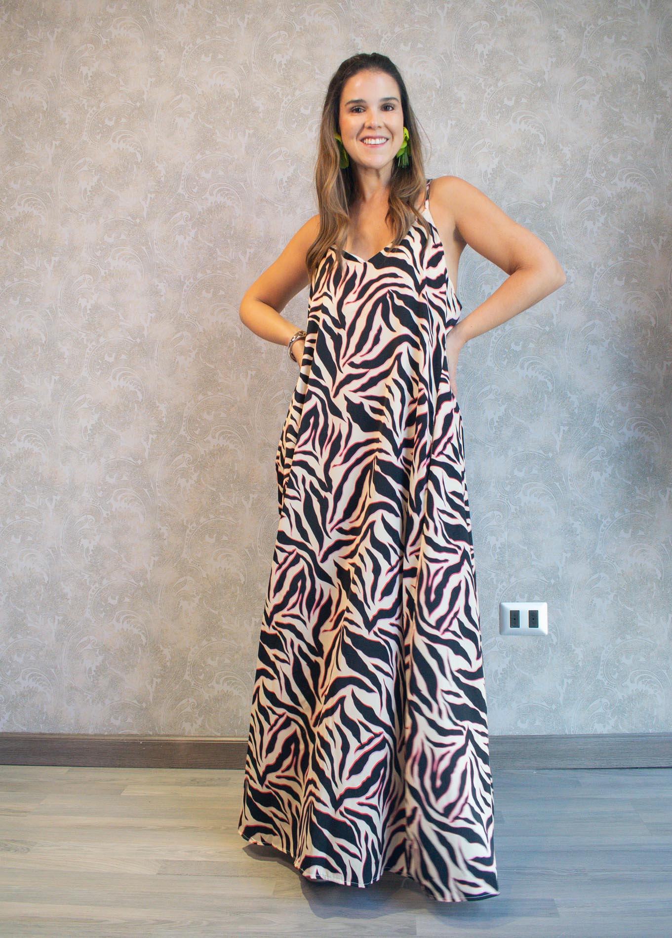 VESTIDO LARGO LINA MULTICOLOR