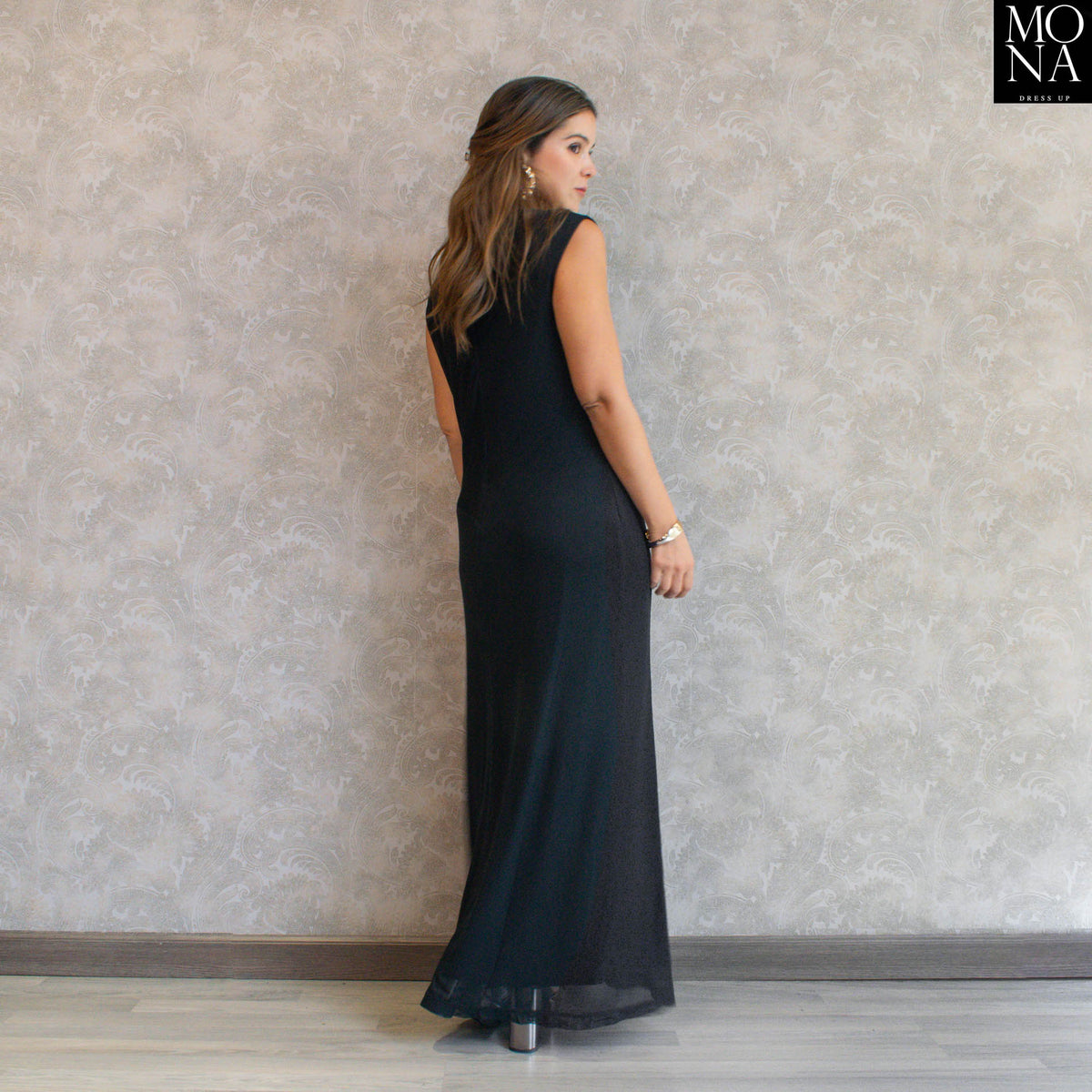 Vestido largo Nila negro, foto 3 de 5