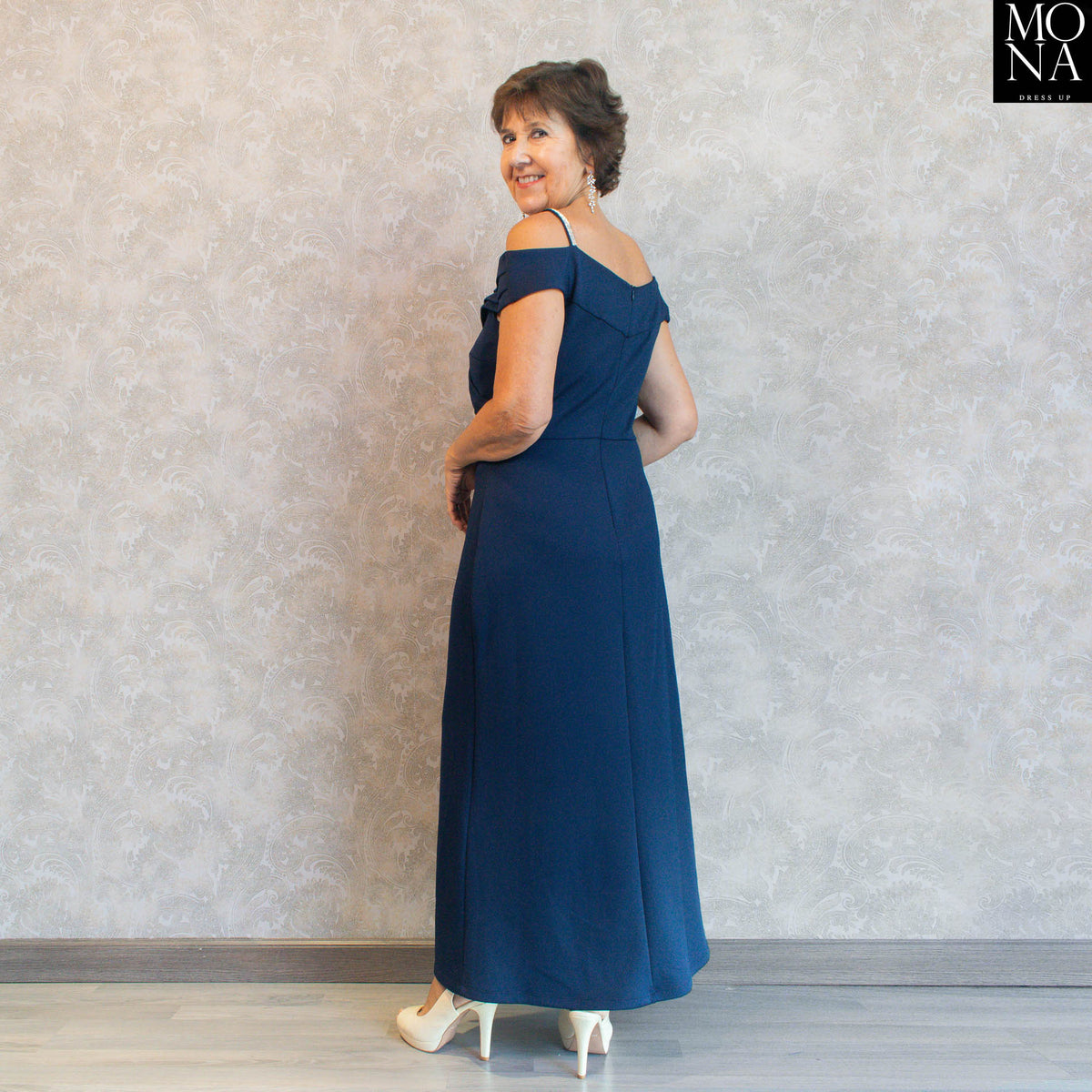 Vestido largo Rebeca azul marino, foto 4 de 6