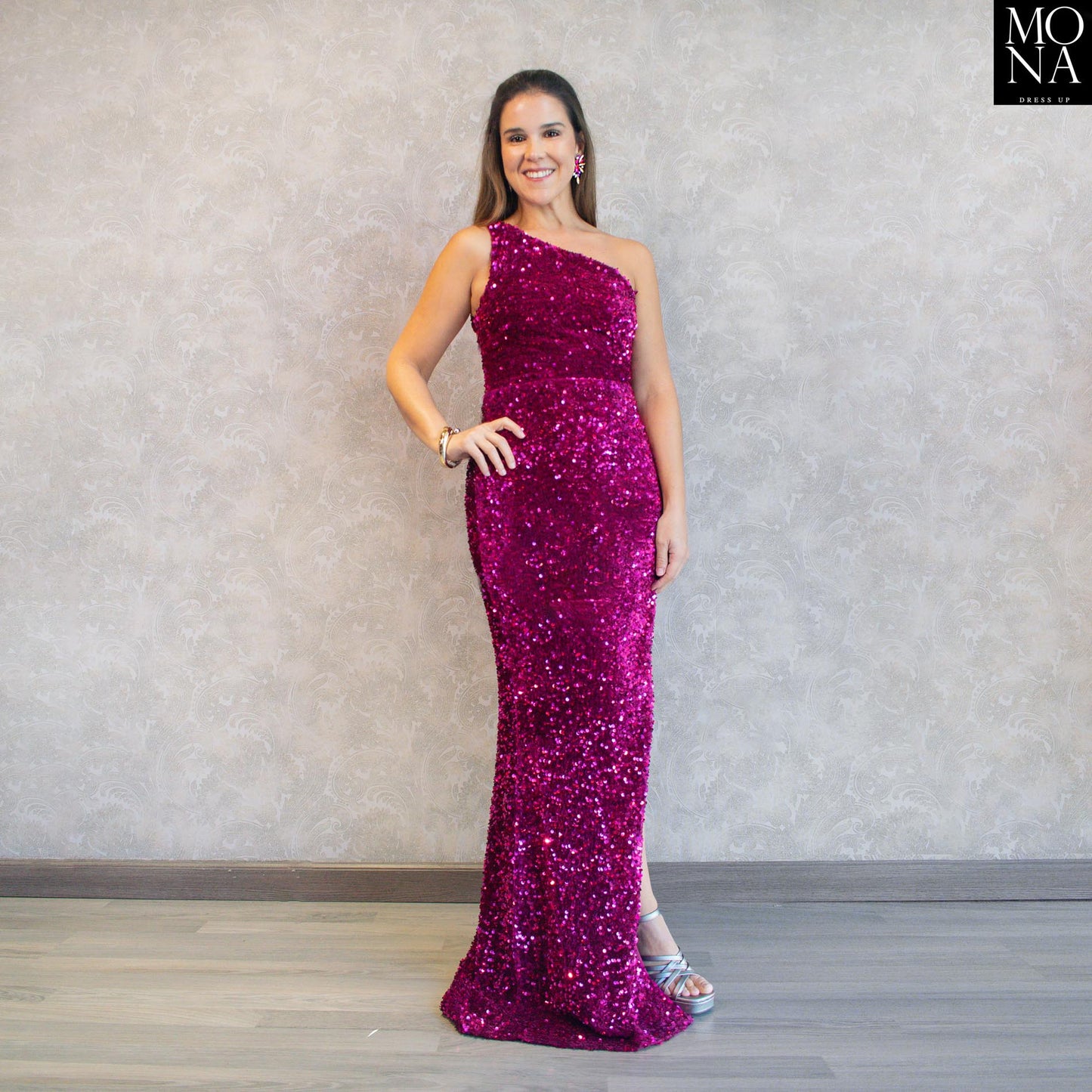 VESTIDO LARGO JOSEFA FUCSIA