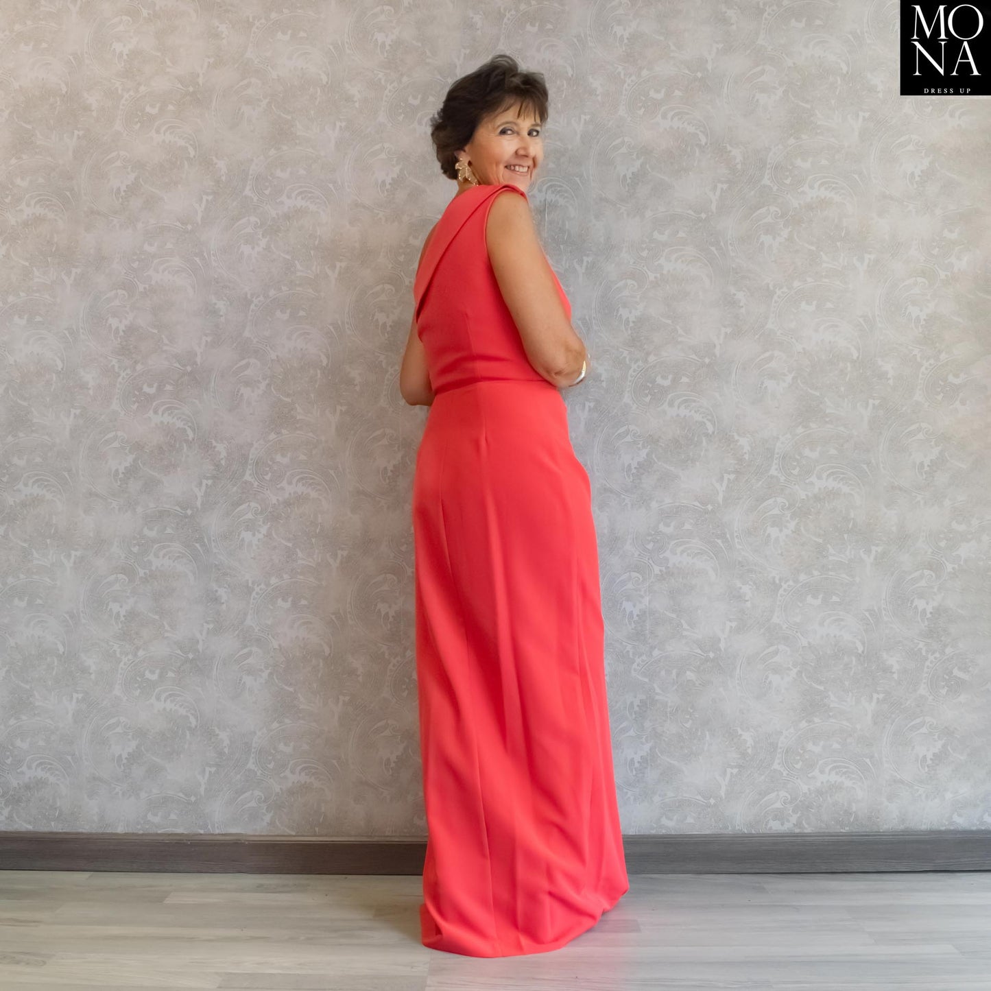 VESTIDO LARGO EUGENIA CORAL