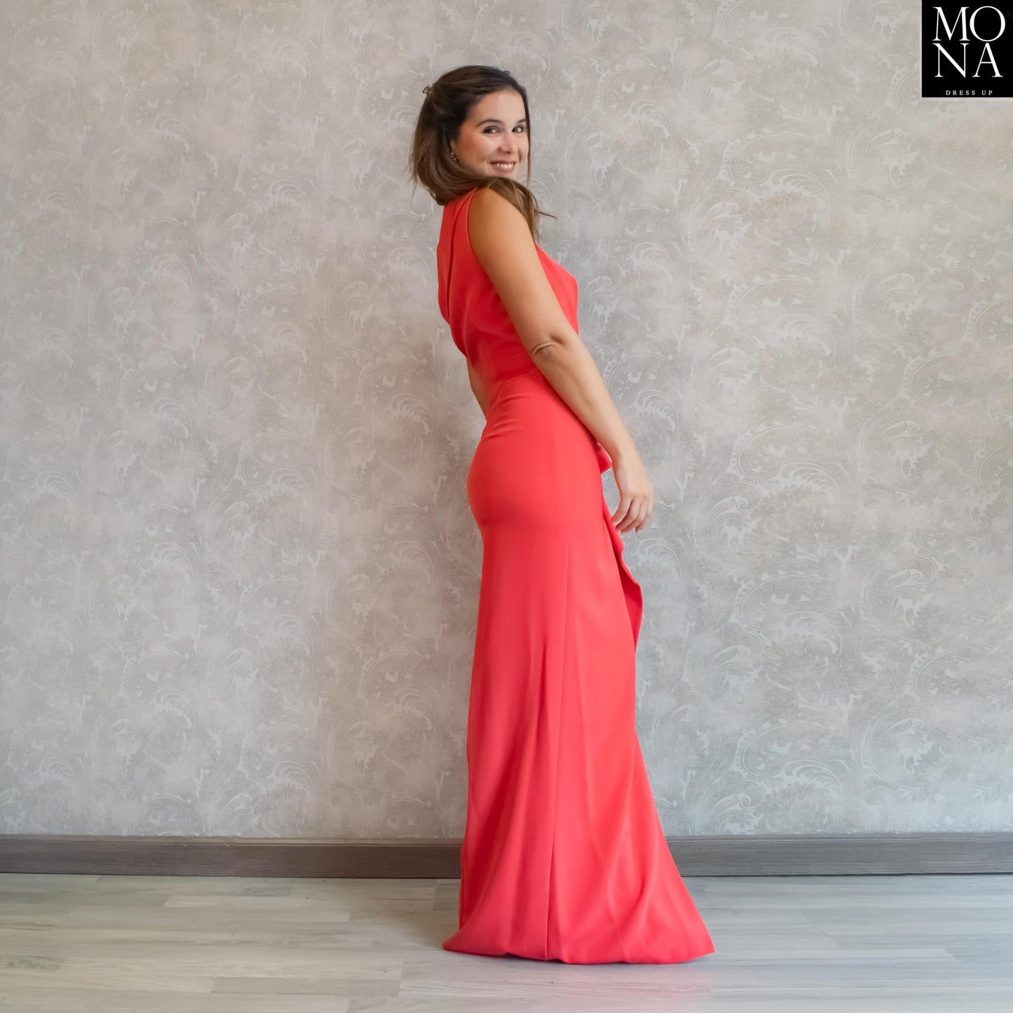 VESTIDO LARGO EUGENIA CORAL