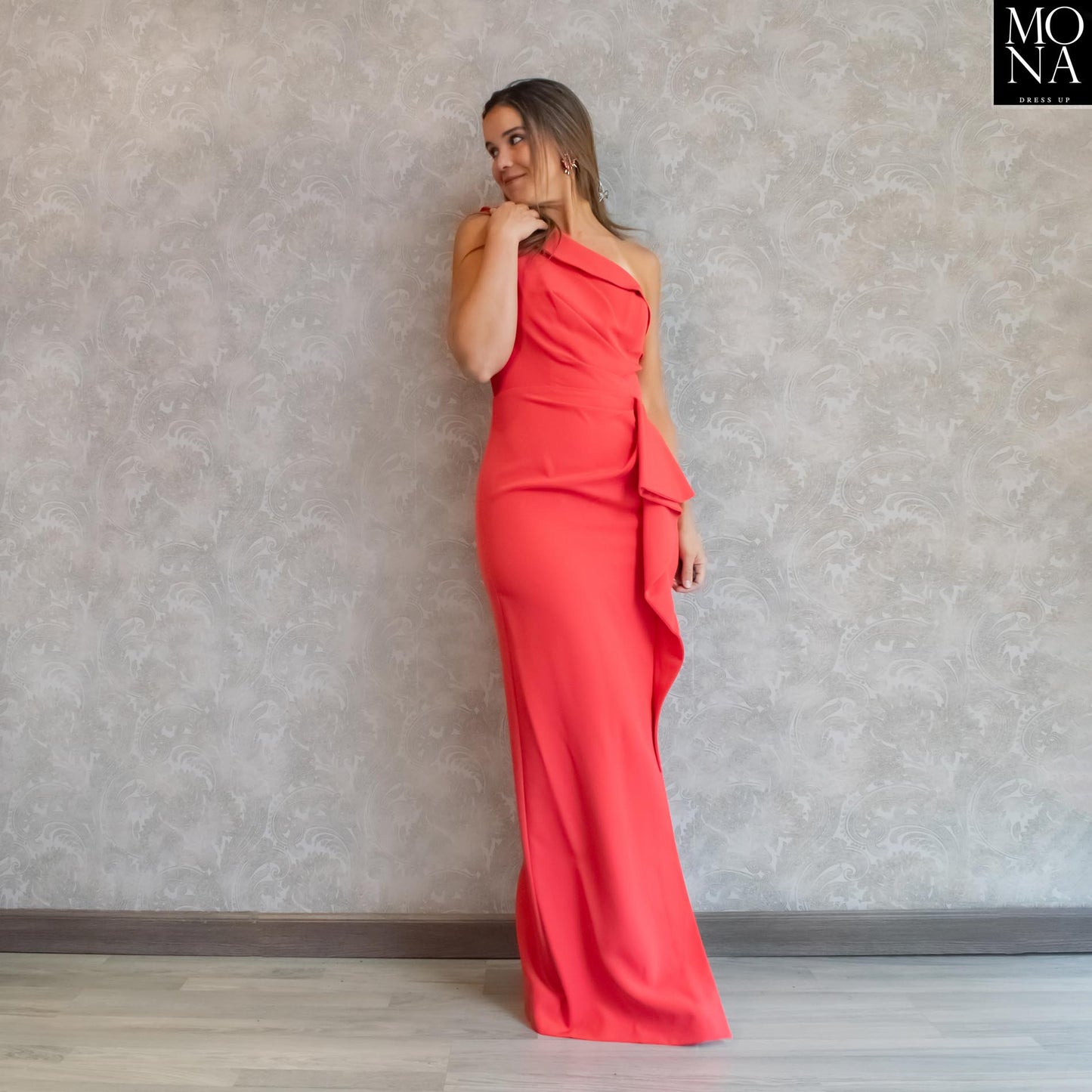VESTIDO LARGO EUGENIA CORAL