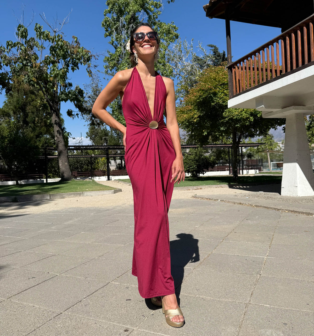 Vestido largo Juli burdeo, foto 5 de 9